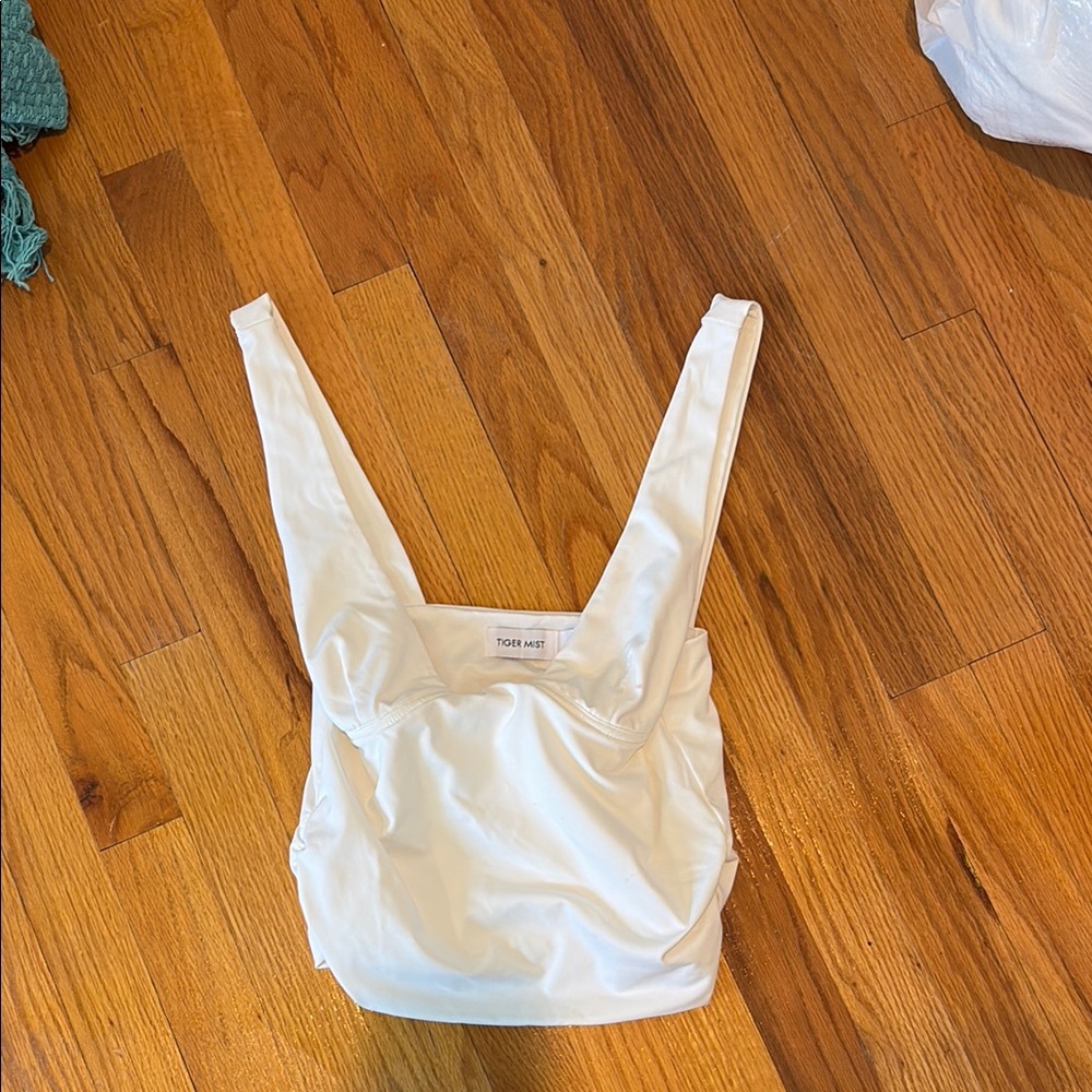 Tiger Mist White Tank Top